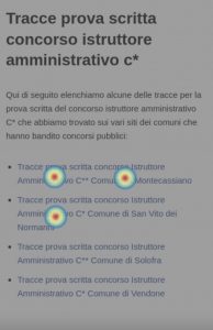 Mappa dei click generata con Hotjar