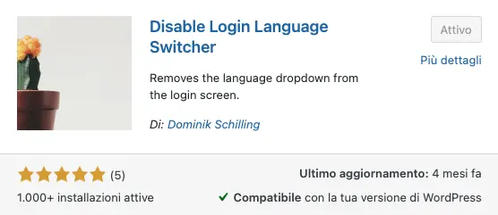Plugin per la rimozione del selettore di lingua dal login di wordpress Disabilitare il selettore di lingua dal login di wordpress con un plugin